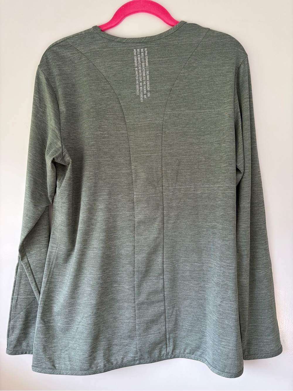 Alpha Forward AFWD Heather Green Performance Long Sleeve Training Tee - Size - Picture 2 of 3